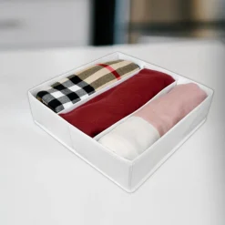 Drawer Divider White 35.5x35.5x10cm Foldable Grey/White
