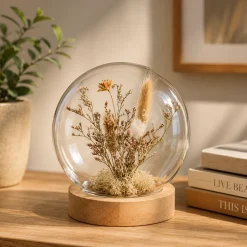 Dried Flowers In Cloche