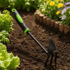 Dual-Purpose Hand Hoe and Cultivator – Two-Tone Garden Tool
