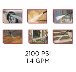 Electric Pressure Washer 2100 PSI with Hose & Accessories