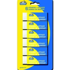 Erasers 6 White