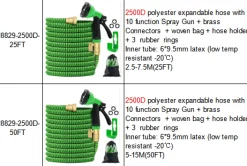 Expandable garden hose with 10 function Spray Gun