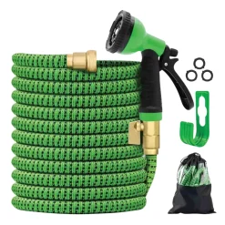 Expandable garden hose with 10 function Spray Gun
