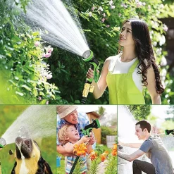 Expandable garden hose with 10 function Spray Gun