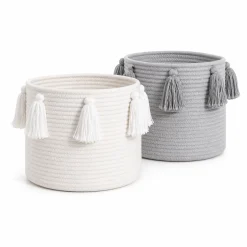 Fabric Basket (25 x 20 cm) with tassels