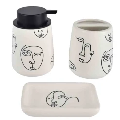 Faces - Ceramic Bathroom Accessories Set
