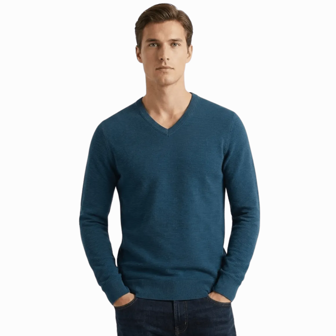 Fine Textured V-Neck Sweater