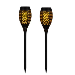 Flame Flicker Solar Garden Light – 12 in Decorative Outdoor Stake Light