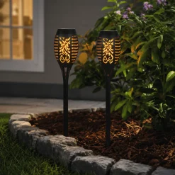 Flame Flicker Solar Garden Light – 12 in Decorative Outdoor Stake Light