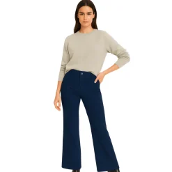 Flared Mid-Rise Trousers