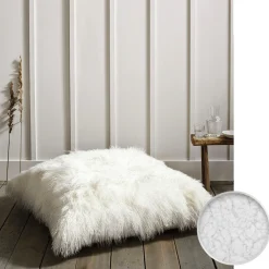 Floor Cushion 26x26 Faux Fur Rev to Sherpa