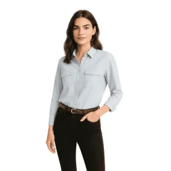 Fluid Button-Down Shirt with Chest Pockets
