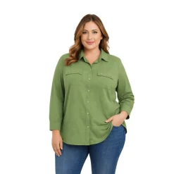 Fluid Button-Front Utility Shirt
