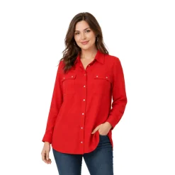 Fluid Button-Front Utility Shirt