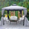 Gazebo with Mosquito Netting and Curtains | 10 x 10' Grey