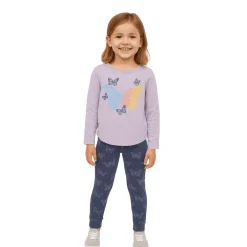 Girls’ Printed Long-Sleeve Top and Legging Set 2 to 6