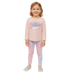 Girls’ Printed Long-Sleeve Top and Legging Set 2 to 6