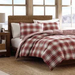 GLEN | Cotton Flannel Comforter Set | Red