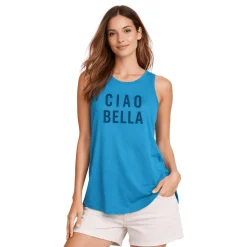 Graphic Sleeveless Crew Neck Tank Top