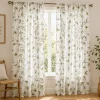 Green Floral Room Darkening Curtain Panel – 2 Pack