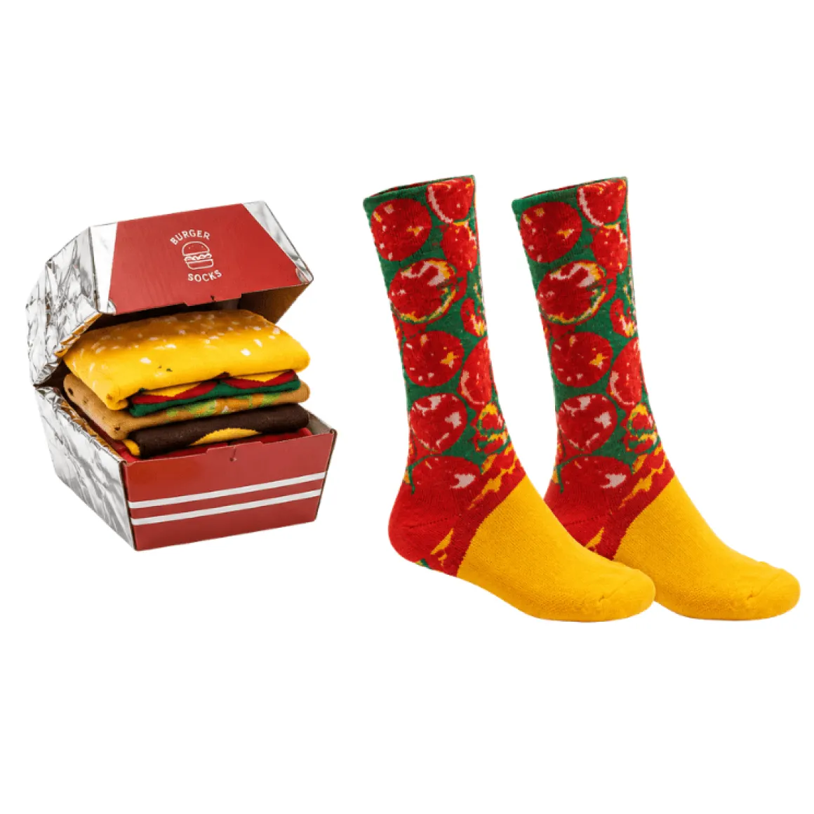 Hamburger Socks Gift Box – 3 Pairs Novelty Socks