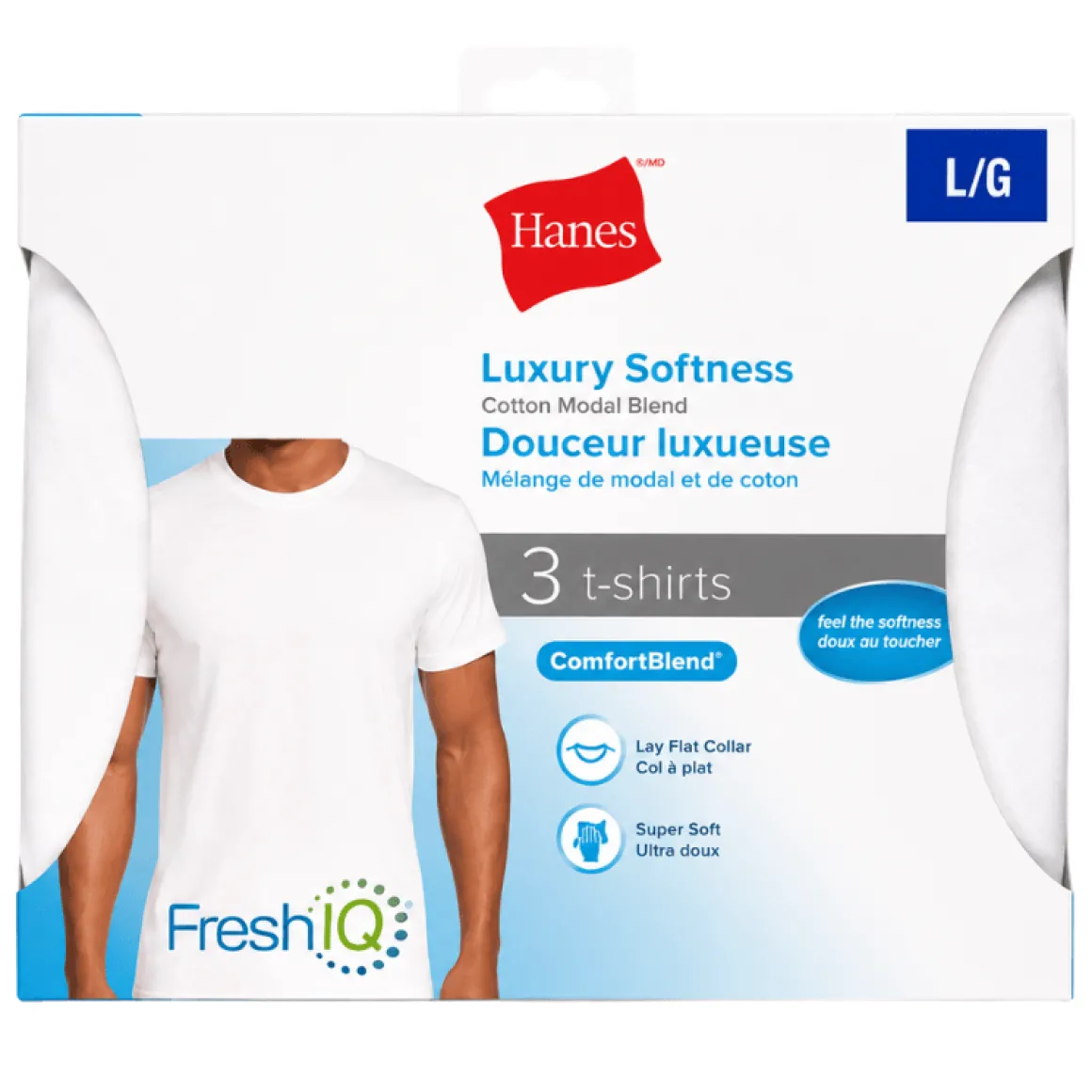 Hanes Luxury Softness Cotton Modal Blend Crew Neck T-Shirts – 3 Pack