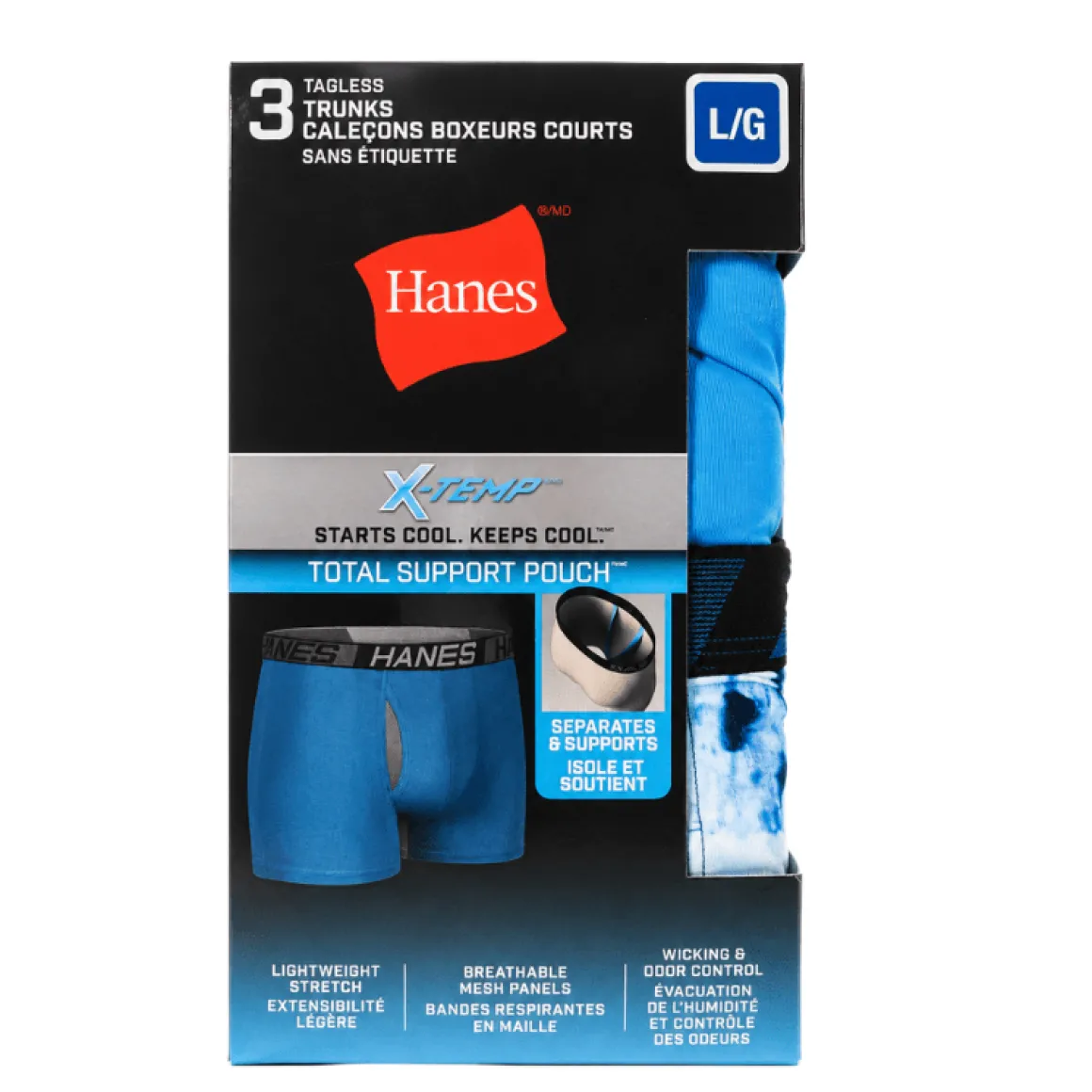 Hanes X-Temp™ Total Support Pouch Tagless Trunks – 3-Pack