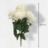 5 Head Peony Flower Pick White 45.5cm
