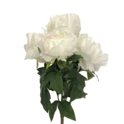 5 Head Peony Flower Pick White 45.5cm