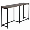 Helms - Dark Wood Console Desk - Metal Frame With MDF