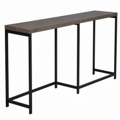 Helms - Dark Wood Console Desk - Metal Frame With MDF