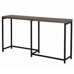 Helms - Dark Wood Console Desk - Metal Frame With MDF