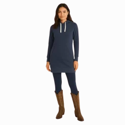 Hooded Sweatshirt Dress with Kangaroo Pocket