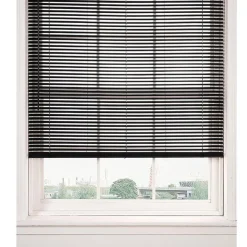 Horizontal Cordless PVC Mini Blinds | Black