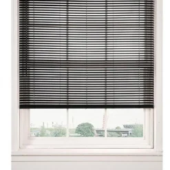 Horizontal Cordless PVC Mini Blinds | Black