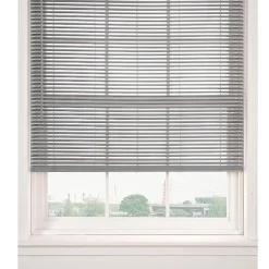 Horizontal Cordless PVC Mini Blinds | Grey