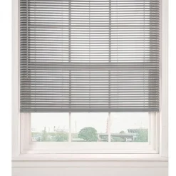 Horizontal Cordless PVC Mini Blinds | Grey