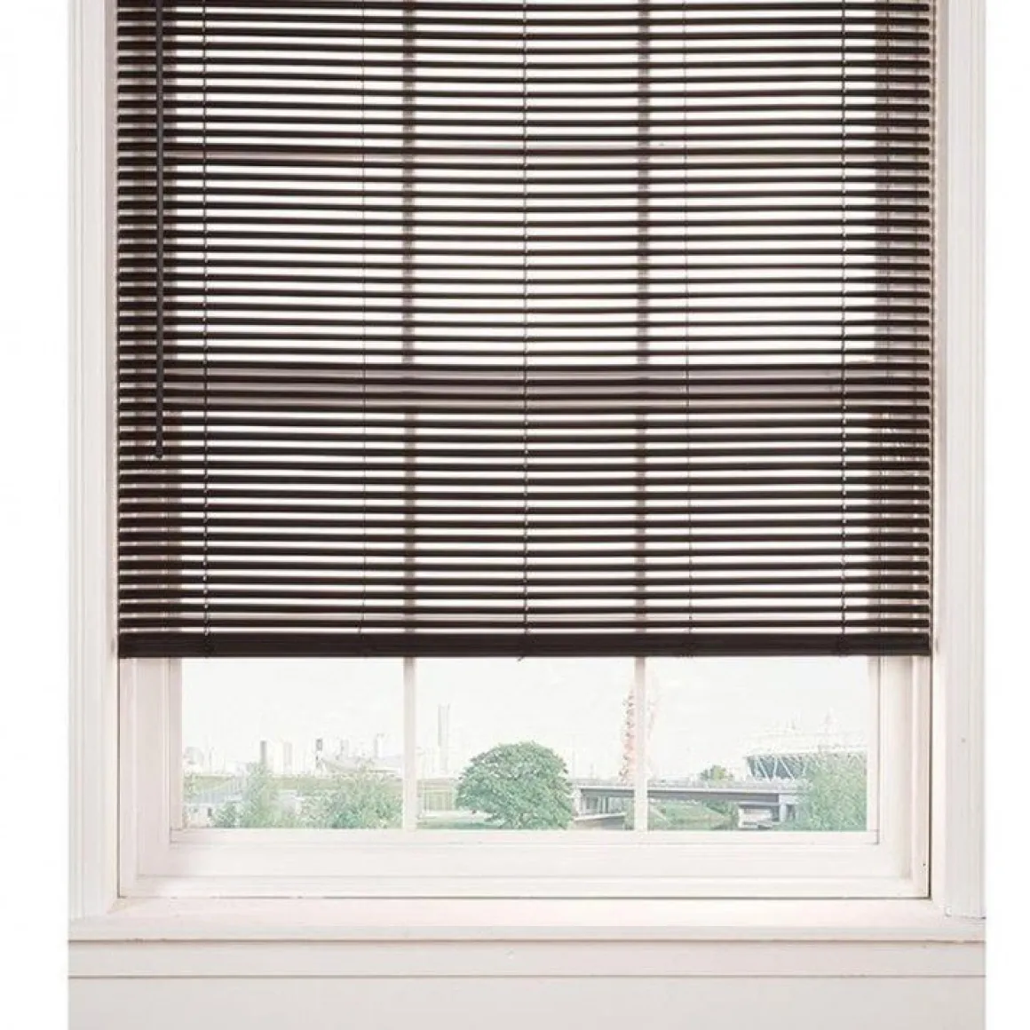 Horizontal Cordless PVC Mini Blinds | Chocolate