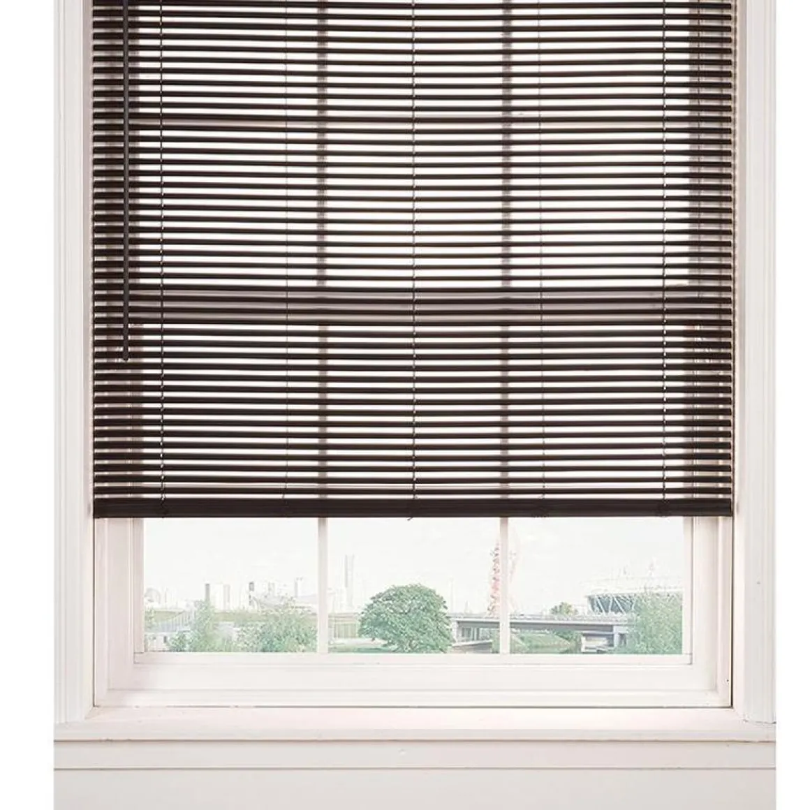 Horizontal Cordless PVC Mini Blinds | Chocolate