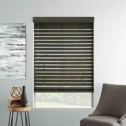 Horizontal Faux Wood Cordless PVC Blinds | Brown