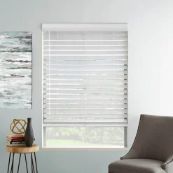 Horizontal Faux Wood Cordless PVC Blinds | White