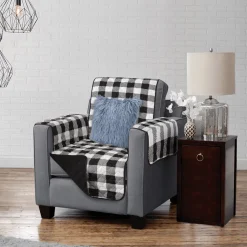 Hudson - Reversible Quilted Armchair Protector - Black