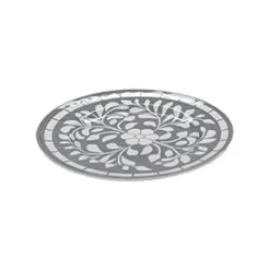 8.5in Dessert Plates S/4 Prt Grey Melamine