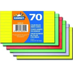 Index Cards (Color) 75 Ruled