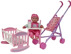 13in Sweetums Doll & Stroller Set 5 In 1
