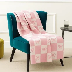 Jacquard Chenille Bow Throw 50x60”