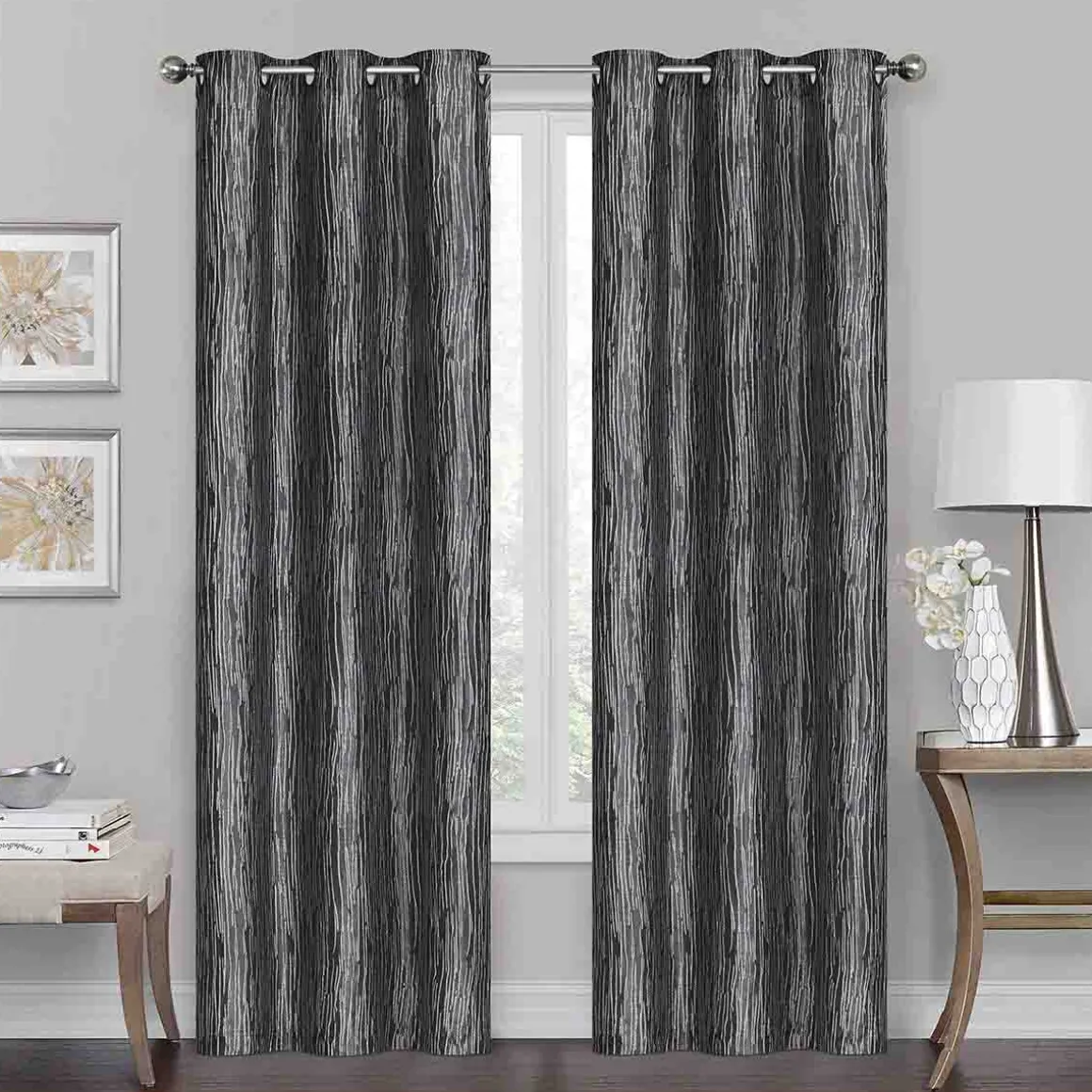 JOLIETTE Set of 2 Jacquard Grommet Panels