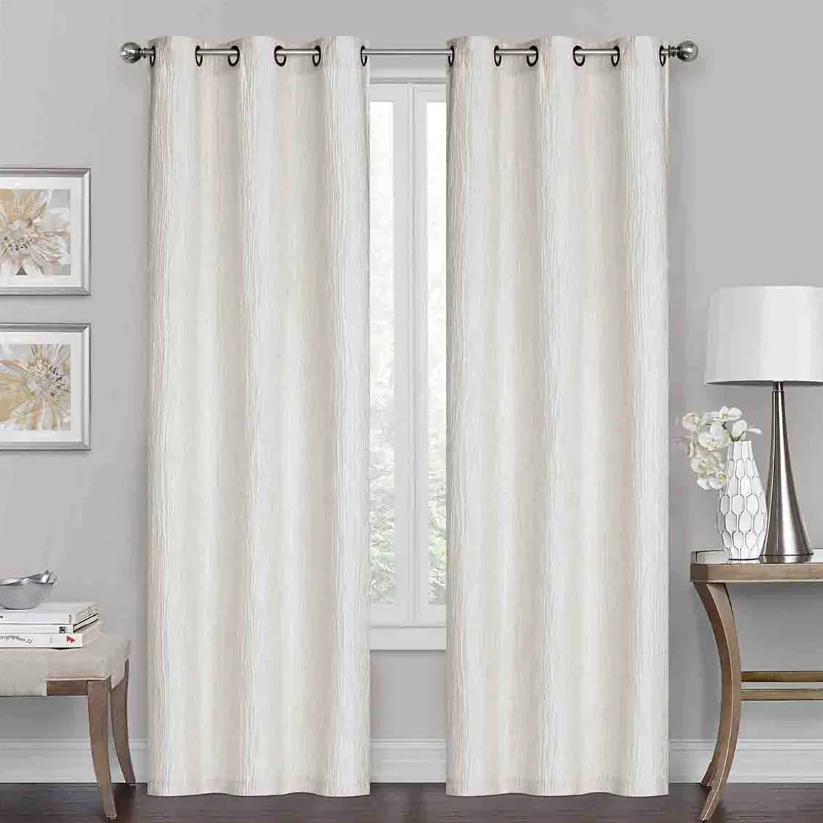 JOLIETTE Set of 2 Jacquard Grommet Panels