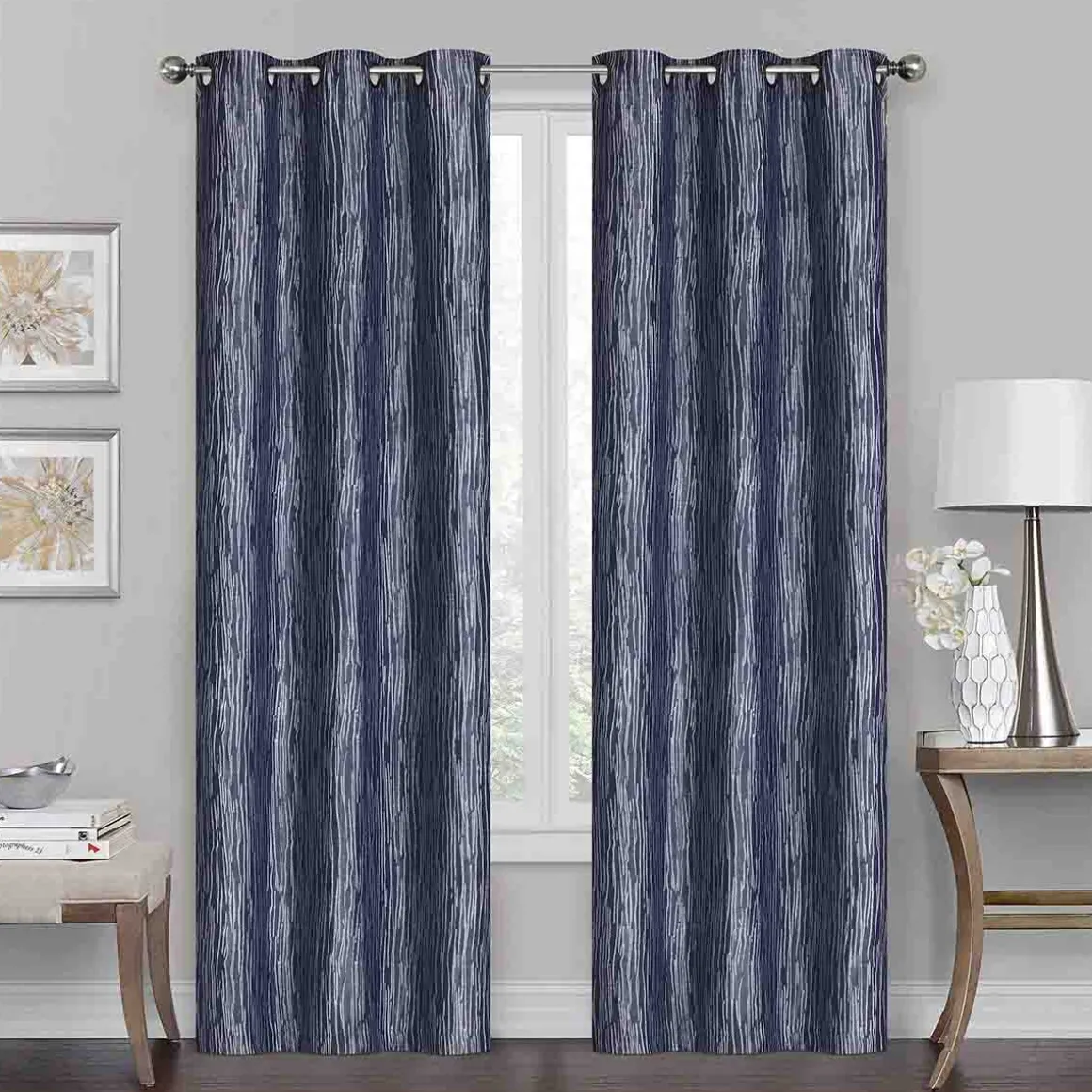 JOLIETTE Set of 2 Jacquard Grommet Panels