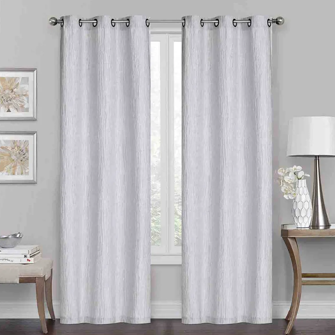 JOLIETTE Set of 2 Jacquard Grommet Panels
